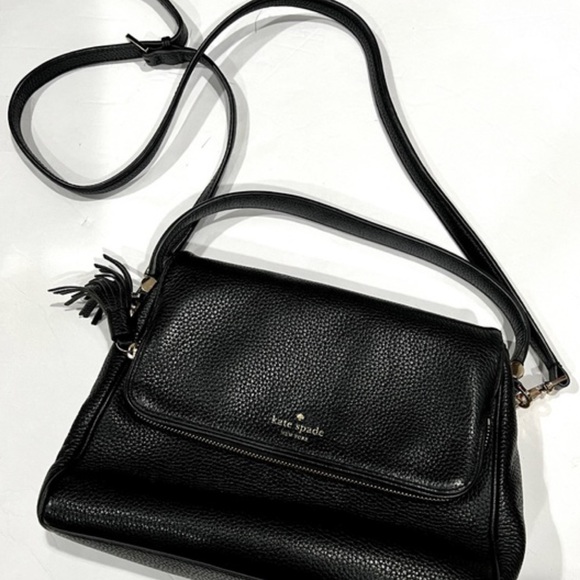 Kate Spade New York Textured Leather Handle Bag in Black - Picture 10 of 14
